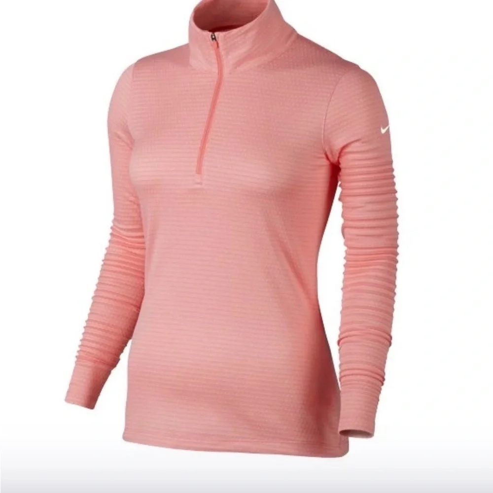 NIKE 1/2 Zip Lucky Azalea women's golf sweatshirt salmon Size XSMALL